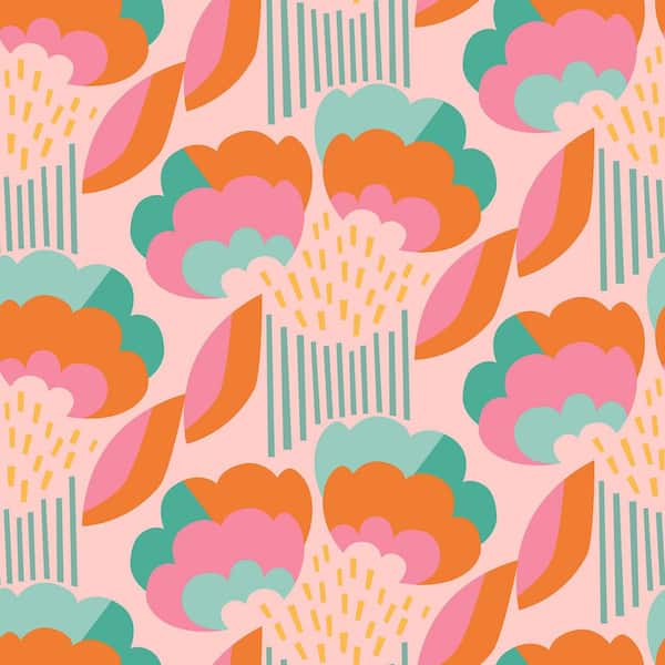 NuWallpaper Retro Esme Pink Peel and Stick Wallpaper Sample