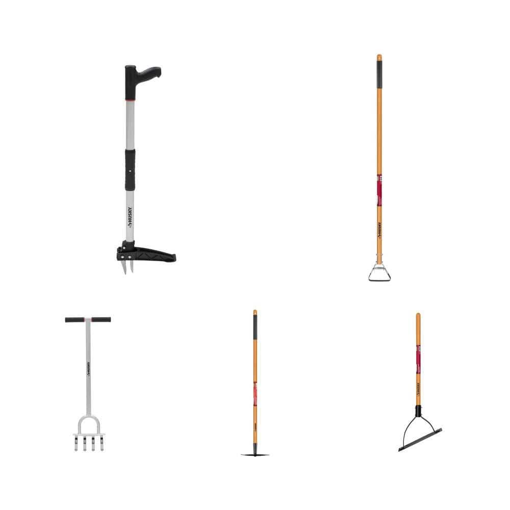 Husky 40 in. Claw Weeder, 54 in. Wood Handle Hoe, 41 in. Lawn
