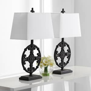 Waylon 28 in. Iron Crafted Table Lamp with Off-White Shade (Set of 2)