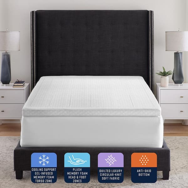 BODIPEDIC Hybrid 3 in. King Zoned Comfort Memory Foam Mattress Topper 75262  - The Home Depot