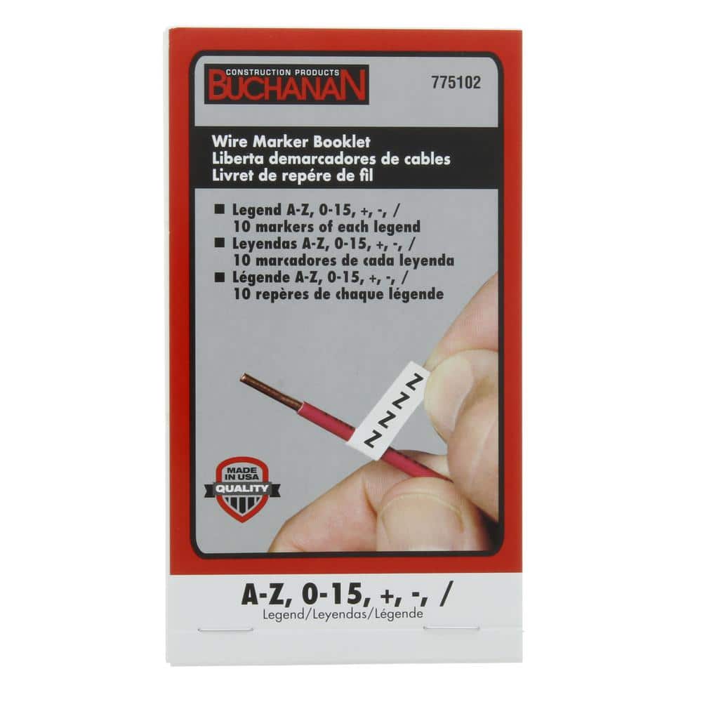 Buchanan Wire Marker Booklet, A-Z, 0-15 Plus 775102 - The Home Depot