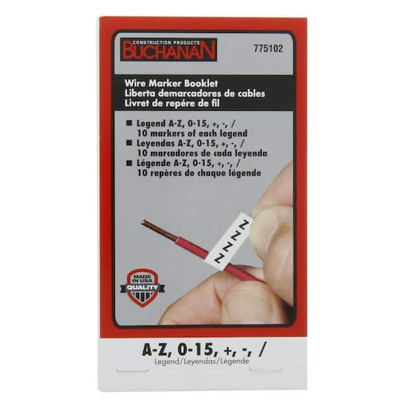 Buchanan Wire Marker Booklet, A-Z, 0-15 Plus 775102 - The Home Depot