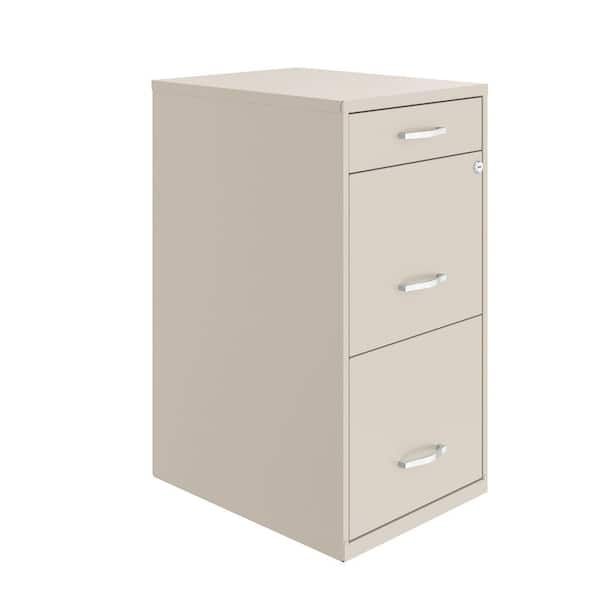 18 in. D 3-Drawer Metal Letter Width 14.25 in. W Vertical File Cabinet File-File-Pencil, Stone