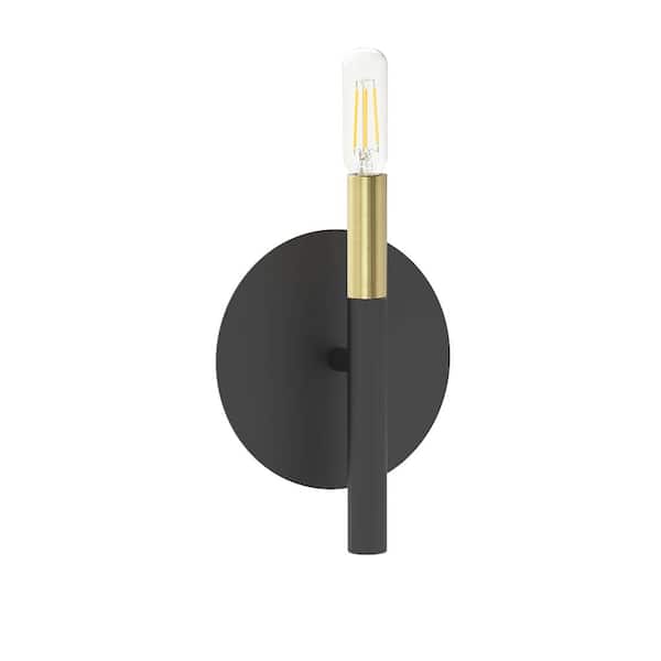 Dainolite Wand 1-Light LED Compatible Matte Black Wall Sconce WAN-91W ...