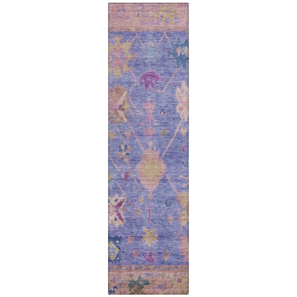 Chantille Machine Washable Indoor/Outdoor Abstract ACN2025 Purple 2 ft. 3 in. x 7 ft. 6 in. Runner Rug