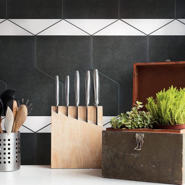 Peak Hex Blanco 8-5/8 in. x 9-7/8 in. Porcelain Floor and Wall Tile (11.5 sq. ft./Case)