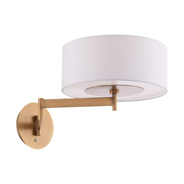 WAC Lighting Chelsea 23 in. Aged Brass Integrated LED Swing Arm Wall Light 3000K
