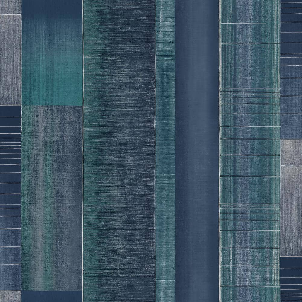 TexStyle Collection in Blues Agen Stripe Metallic Finish Non-Pasted on Non-