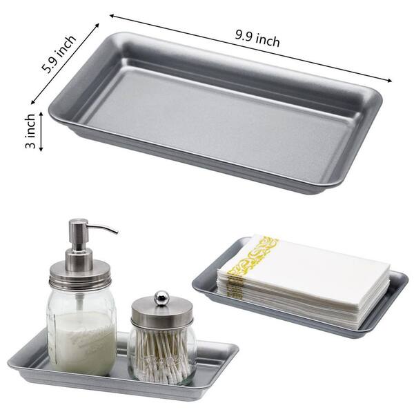 Brushed Stainless Steel Toilet Tank Top Tray Organizer Polished