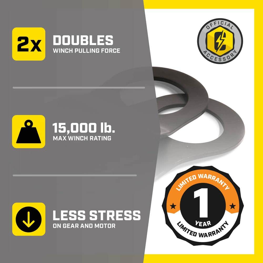 Champion 15,000 lb Black Stainless Steel Snatch Block