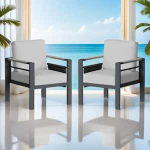 Aluminum Outdoor Lounge Chair with Cushions 2-Pack