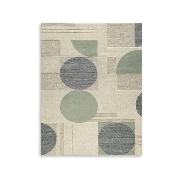 Laen Cream, Brown and Gray 8 ft. x 10 ft. Geometric Area Rug