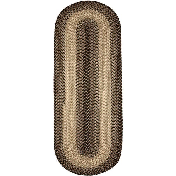 Ombre Charcoal 2 ft. x 6 ft. Indoor/Outdoor Braided Runner Rug