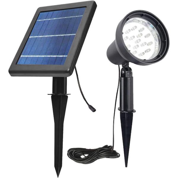 Solar Spotlights Outdoor Waterproof Bright LED Security Flood Light Automatically Activates at Dusk to Dawn (White)