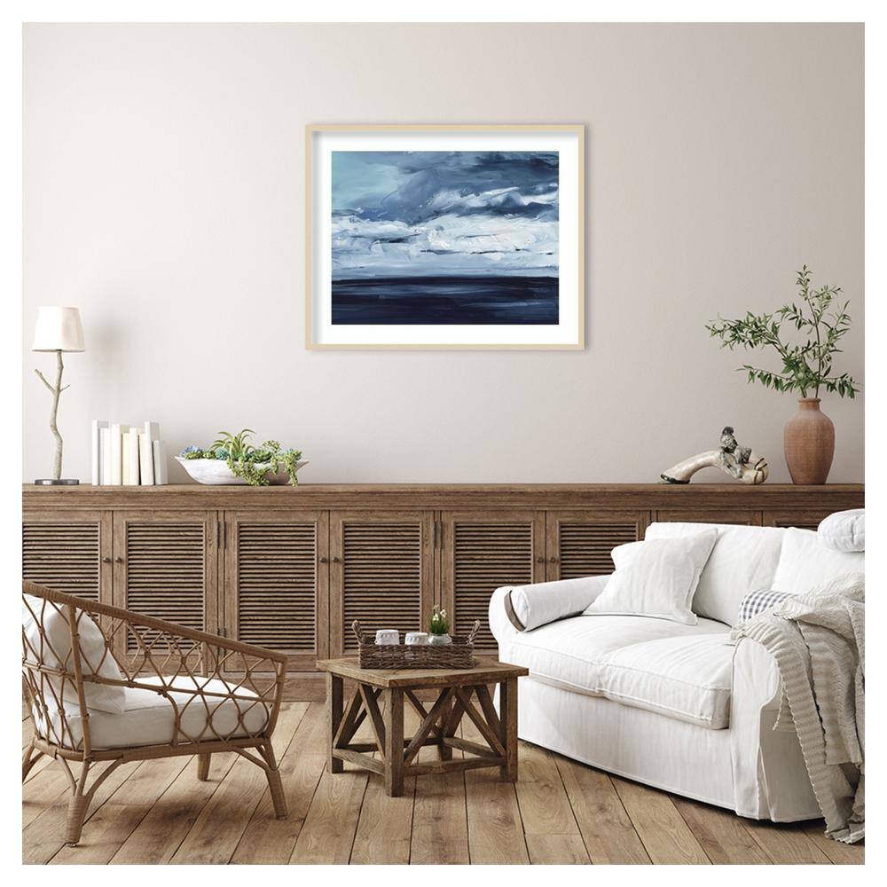 Moonlit Ocean II Framed Coastal Seascape Print in Svelte Natural