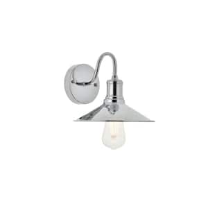 Timeless Home Ellen 8.7 in. W x 7.7 in. H 1-Light Chrome Wall Sconce