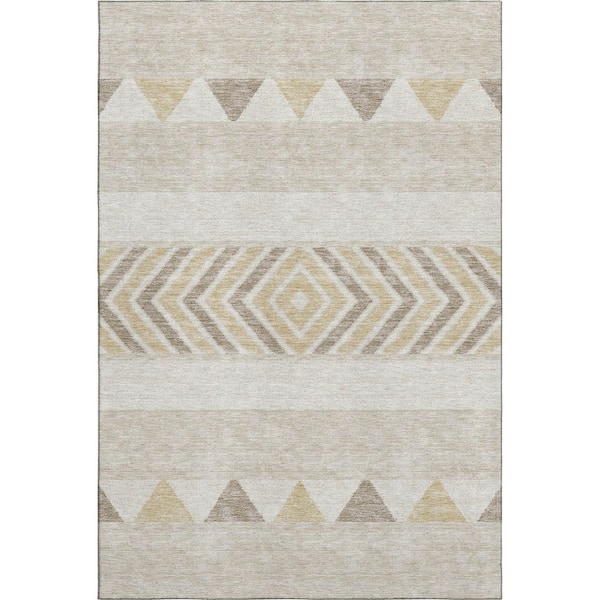 Addison Rugs Mayfield Premium Machine Washable Abstract AMF965 Beige 9 ft. x 12 ft. Area Rug