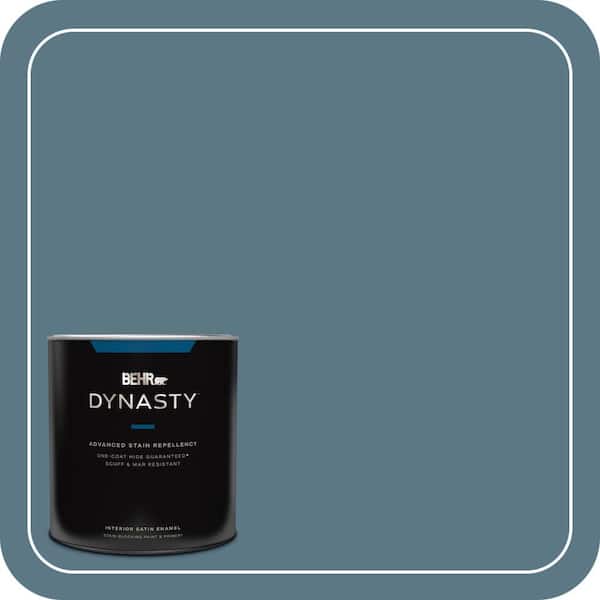BEHR DYNASTY 1 qt. #PMD-65 Ocean Shadow Satin Enamel Interior Stain-Blocking Paint and Primer