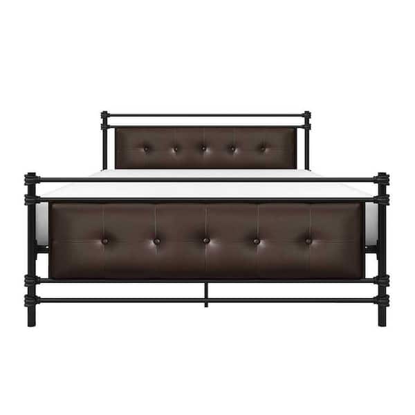 EVERGLADE HOME Lia Black Metal Frame Full Platform Bed