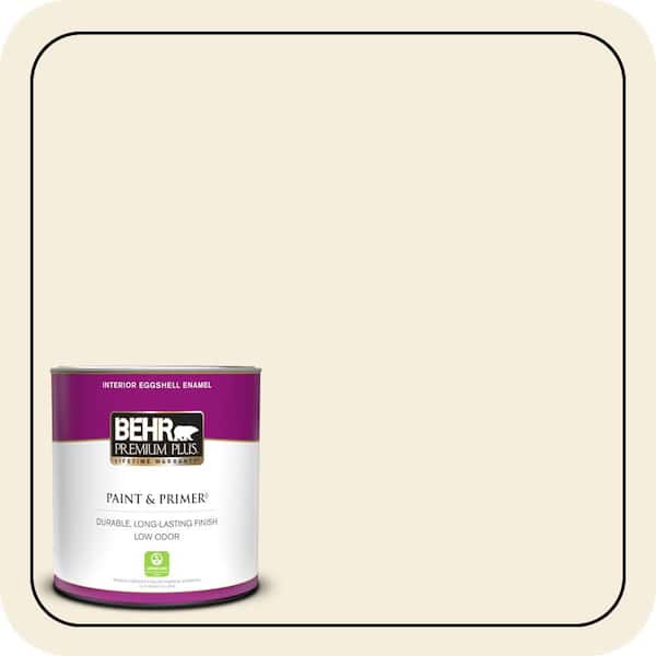 BEHR PREMIUM PLUS 1 qt. #W-D-300 Eggshell Cream Eggshell Enamel Low Odor Interior Paint & Primer