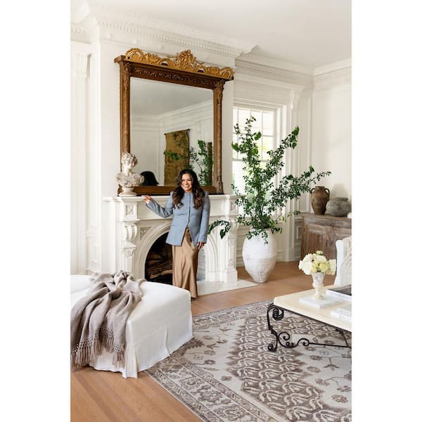 Nabela Noor Home Athiyo Brown/Oatmeal Traditional 9 ft. x 12 ft. Machine Woven Area Rug