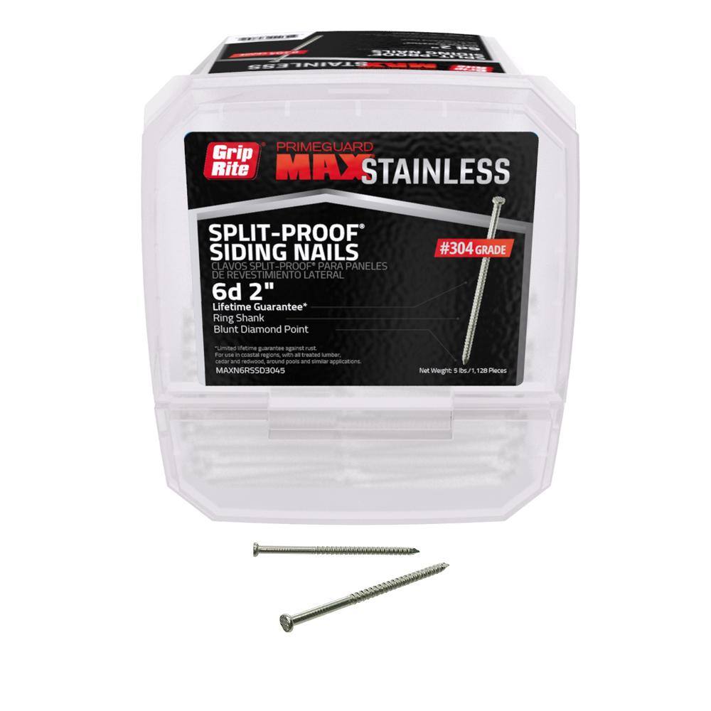PrimeSource 13 x 2 in. 304 Stainless Steel SplitProof Siding Nail (5