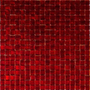 Skosh Glossy Ruby Red 11.6 in. x 11.6 in. Glass Mosaic Wall and Floor Tile (18.69 sq. ft./case) (20-pack)