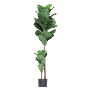 51 .18 in. Green Artificial Fiddle Leaf Fig Tree in Pot