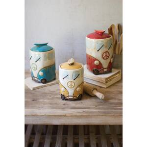 6-Piece Ceramic Van Canister Set with Surfboard Handles
