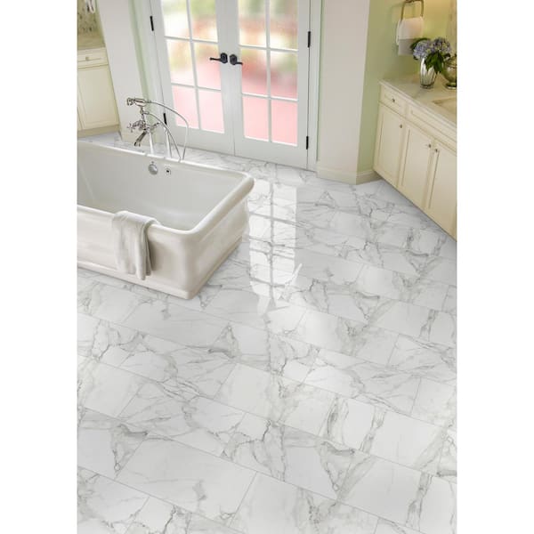 MSI Aria Bianco 12 in. x 24 in. Polished Porcelain Floor and Wall Tile (16  sq. ft. / case) NARIBIA1224P - The Home Depot