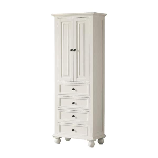 Thompson 24 in. W x 16 in. D x 67.5 in. H French White Freestanding Linen Cabinet