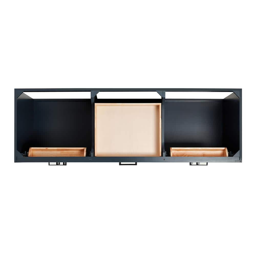 Midnight Blue Hardwood Freestanding Double Bathroom Vanity