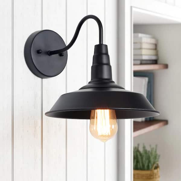 Industrial Double Light Barn Wall Sconce Vintage Black Wall Lighting Fixture 