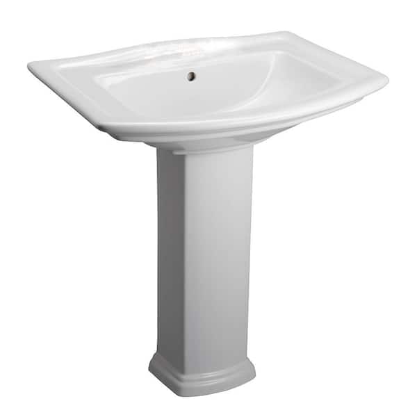 Unbranded Washington 550 22 in. Pedestal Combo Bathroom Sink in White