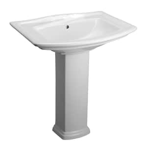Washington 650 4 in. Pedestal Combo Bathroom Sink in White