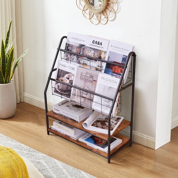 Magazine Iron Decorative Rack Bookshelf Simple Art Display Stand  Multipurpose Picture Frame Holder 