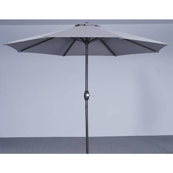 Unbranded 9 ft. Aluminum Outdoor Market Patio Umbrella in Gray