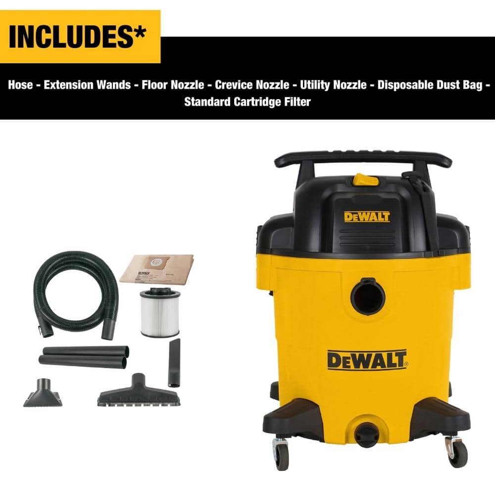 DeWalt 12 Gallon Yellow Poly Wet/Dry Shop Vacuum