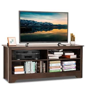 Espresso 58 in. TV Stand Entertainment Media Center Console Fits TV's up to 65 in. Wood Storage Furniture