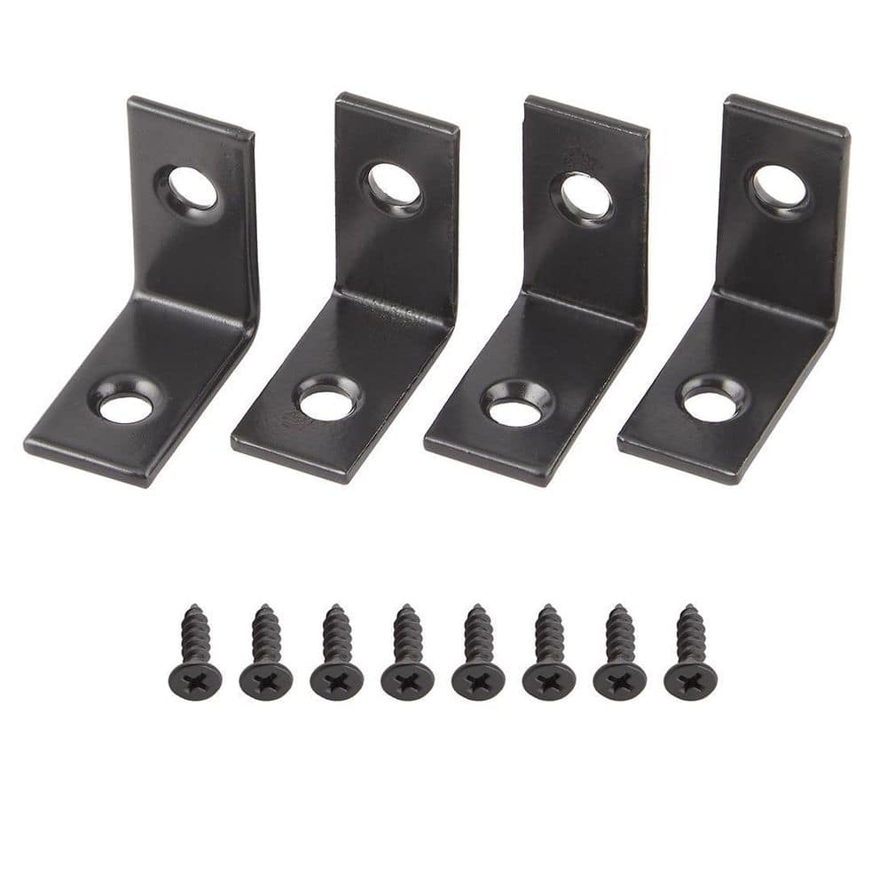 Everbilt 1 In Black Corner Brace 4 Pack 21010 The Home Depot   Everbilt Corner Braces 21010 64 1000 