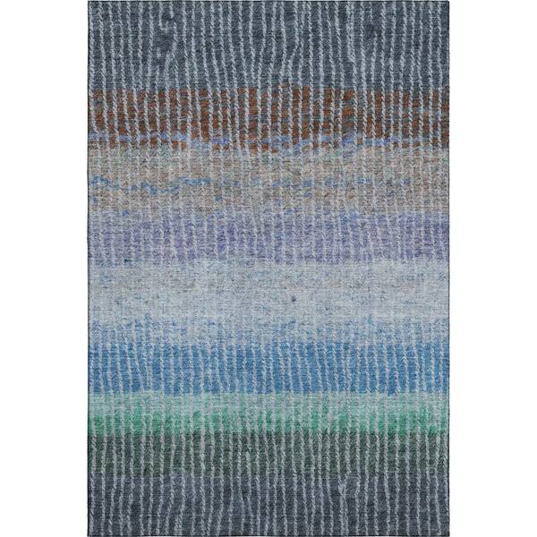 Mayfield Premium Machine Washable Abstract AMF2314 Blue 10 ft. x 14 ft. Area Rug