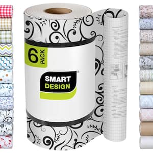 Bonded Grip Midsummer Night Scroll 12 in. D x 120 in. L Abstract Non-slip, Drawer and Shelf Liners (6-Pack)