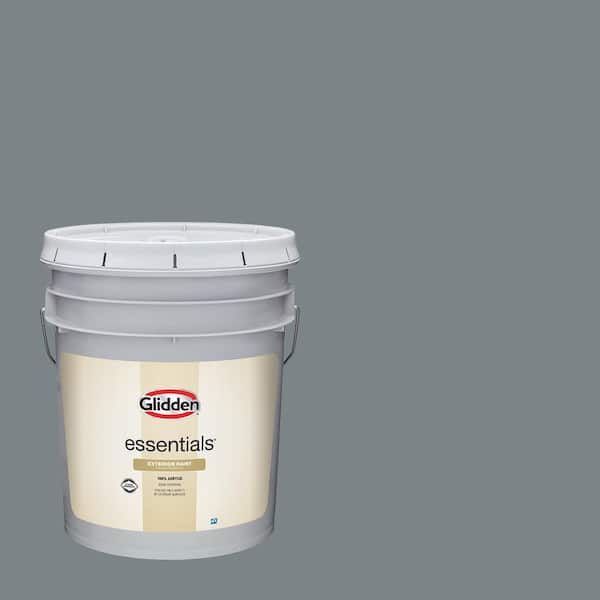 Glidden Essentials 5 gal. #PPG1039-5 Garrison Gray Flat Exterior Paint