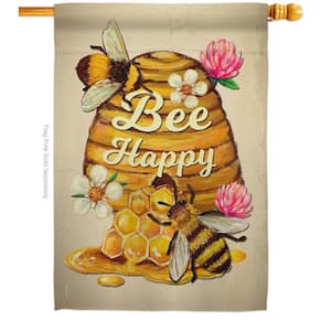 28 in. x 40 in. Bee Happy Garden Friends House Flag Double-Sided Decorative Vertical Flags