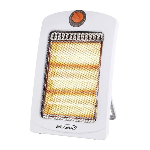 1000-Watt White Compact Radiant 3400 Btu/h Indoor Portable Infrared Electric Quartz Space Heater with No Fan Mode