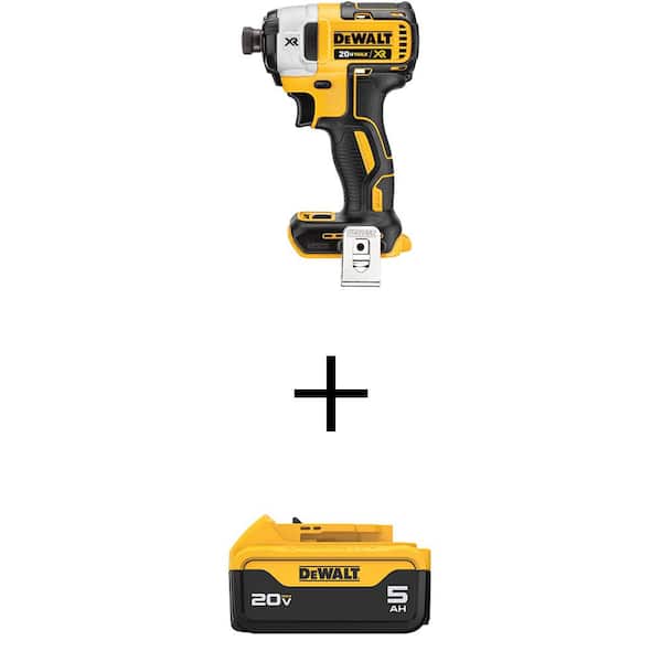 DEWALT 20V MAX Cordless Brushless 3-Speed 1/4 in. Impact Driver with 20V MAX Premium 5.0Ah Battery