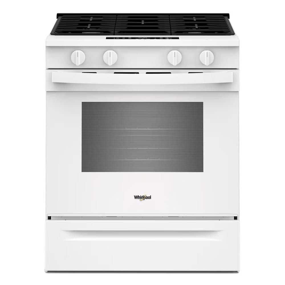 30 in. 4 Burners Slide-In Gas Range in White with No Preheat and Slow Cook Modes price history on PriceWatchPro