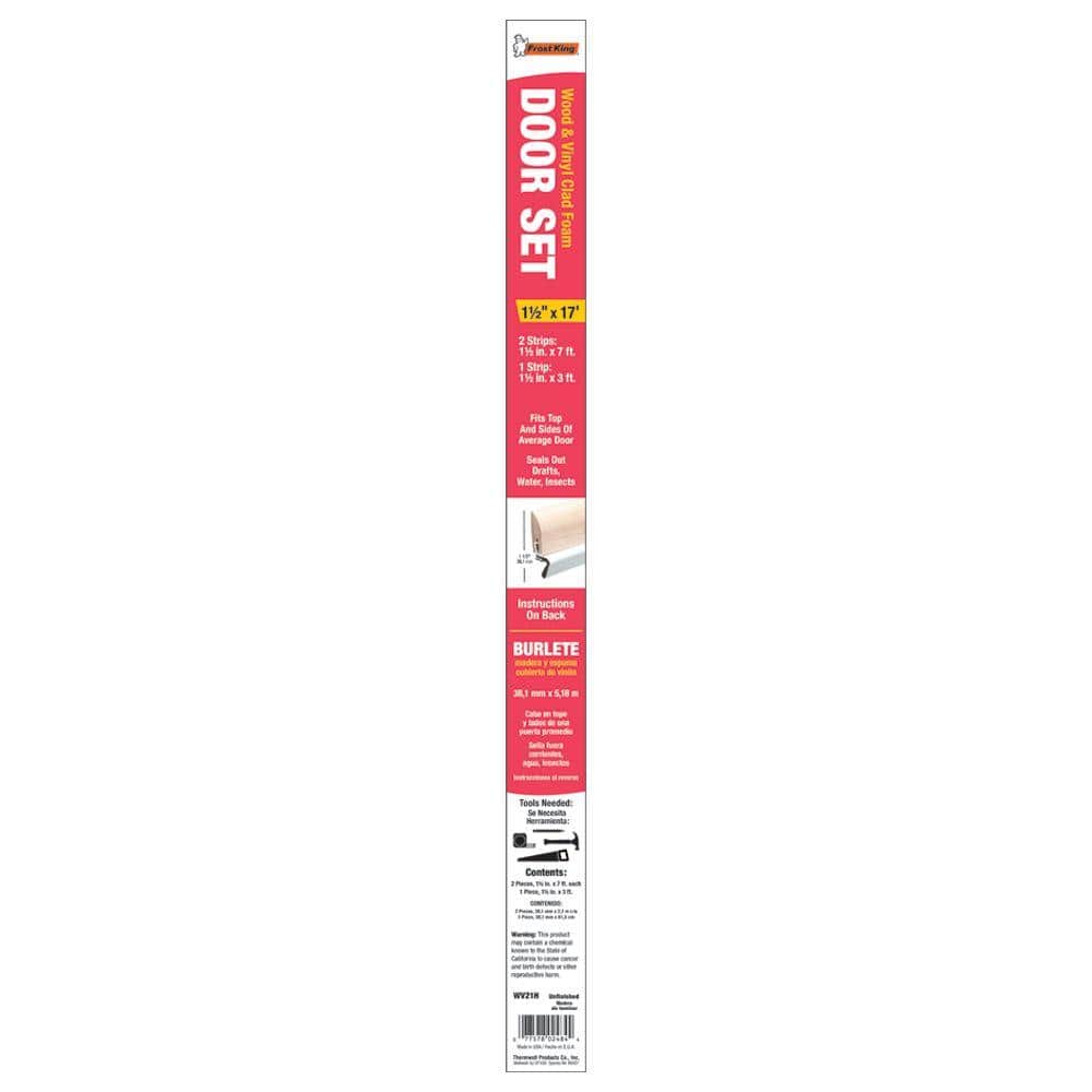 White 17 ft. Wood and Vinyl Door Weather Seal