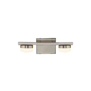 2 Brushed Nickel, Opal LED Light Wall Sconce