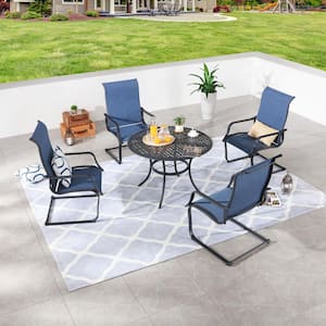 5-Piece Round Metal Outdoor Dining Set